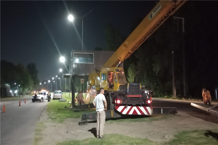 CONTRA LA INSEGURIDAD | Comenzó la instalación del Puesto de Control en el límite con Presidente Perón 2