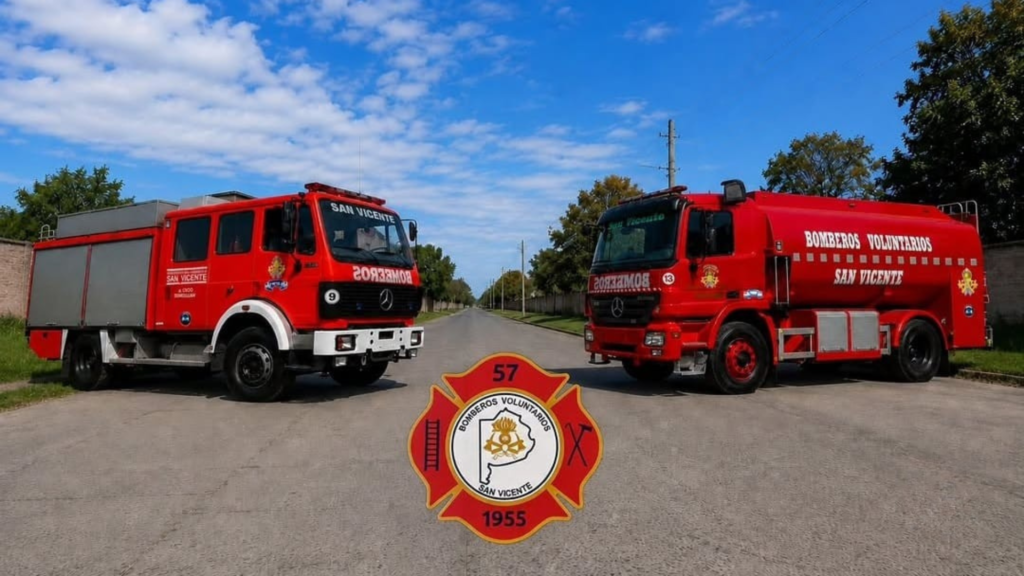 Los Bomberos Voluntarios de San Vicnedte presentaron sus dos nuevas unidades Mercedez Benz