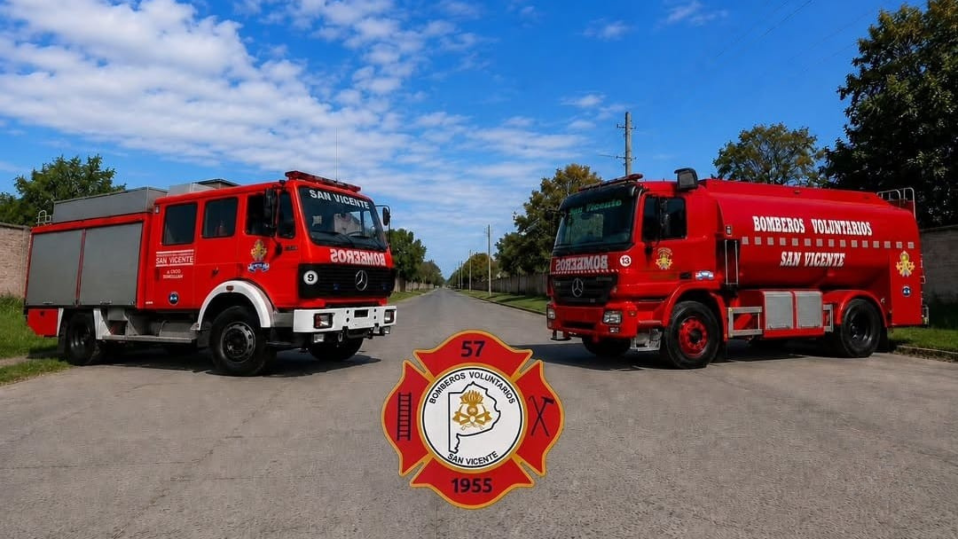 Los Bomberos Voluntarios de San Vicnedte presentaron sus dos nuevas unidades Mercedez Benz